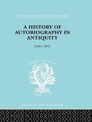 cover image of A History of Autobiography in Antiquity
